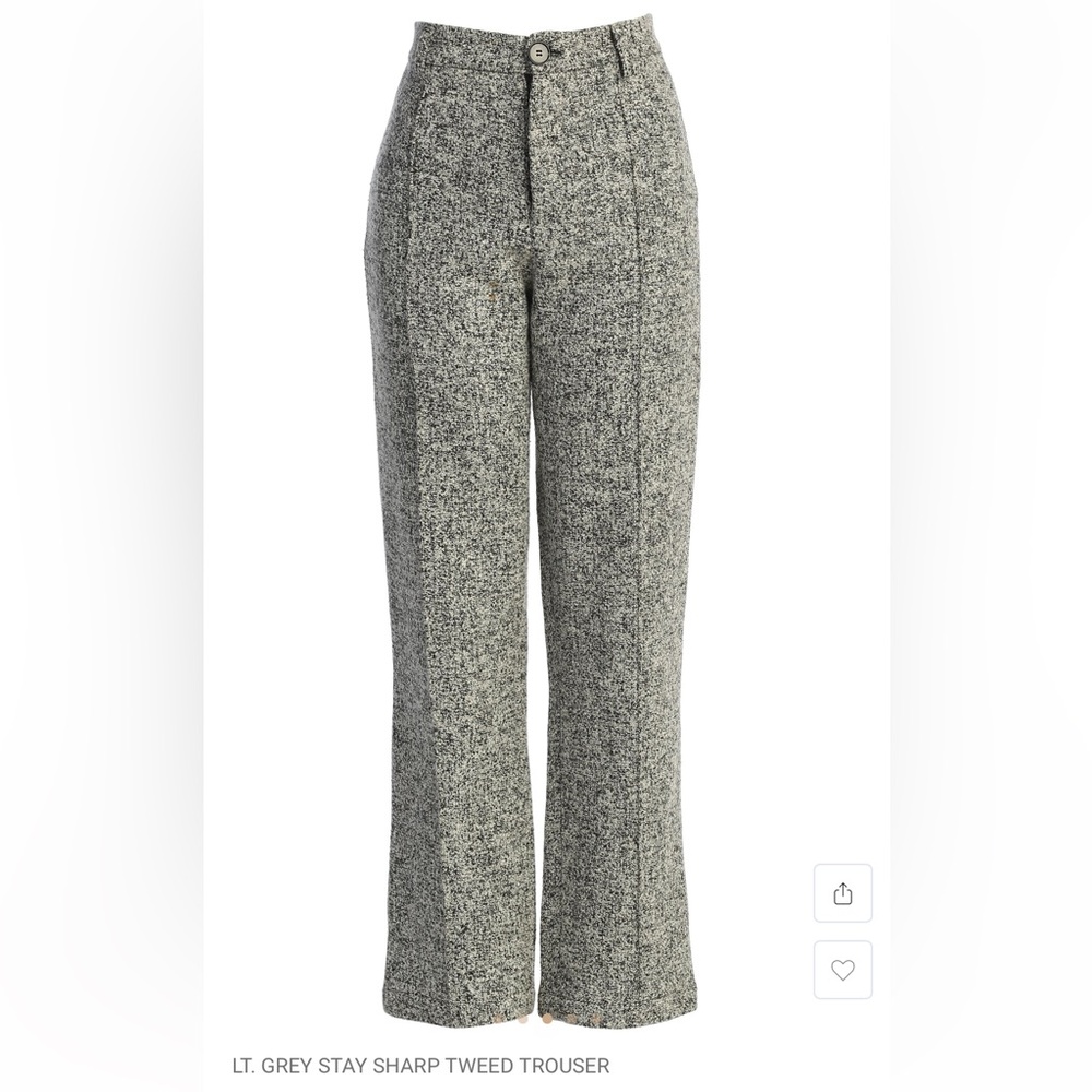 JLUXLABEL Light Grey Tweed Trousers